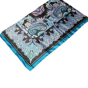 Blue black paisley scarf/ Purse Wrap